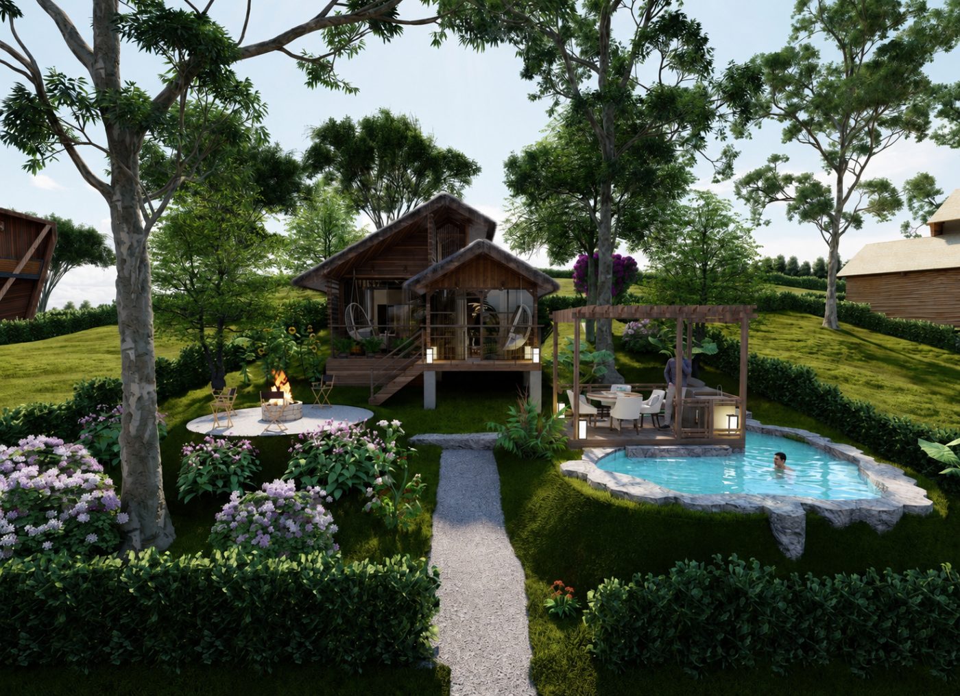 cabaña eco-luxury en la loma